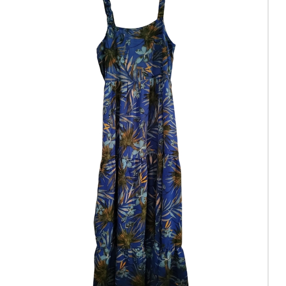 B•O•G Collective Blue Leaf Print Dress.
